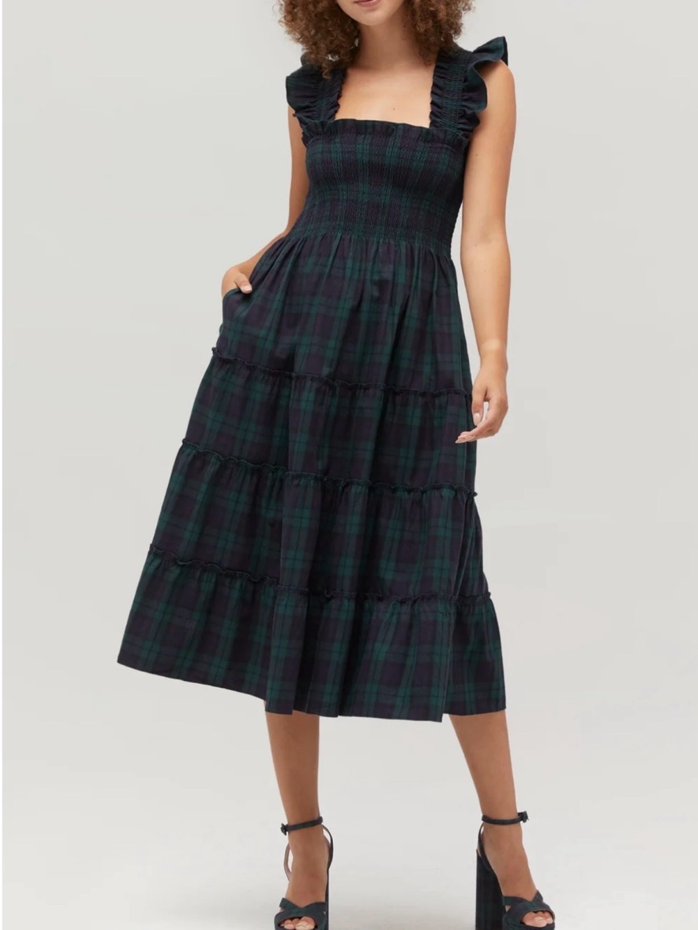 Hill House Home The Nap Dress Blackwatch Plaid XS